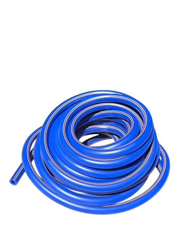 Silikon Milchschlauch, Ø14mm, blau mit orangem Streifen