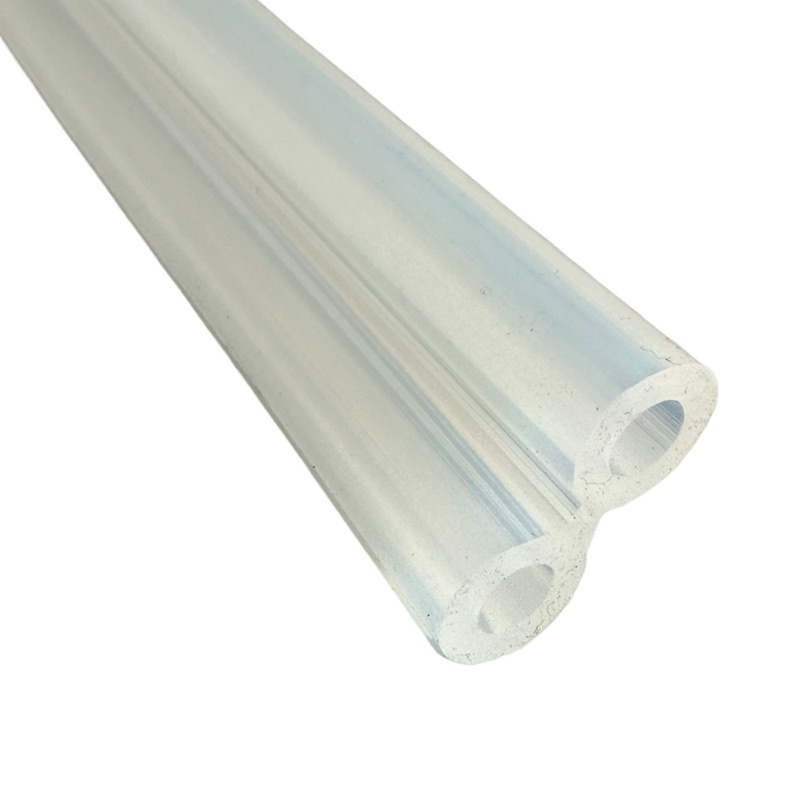 Silikon Doppelpulsschlauch, 2 x 7 x 14 mm, transparent, passend für 30-331, 25 m Rolle