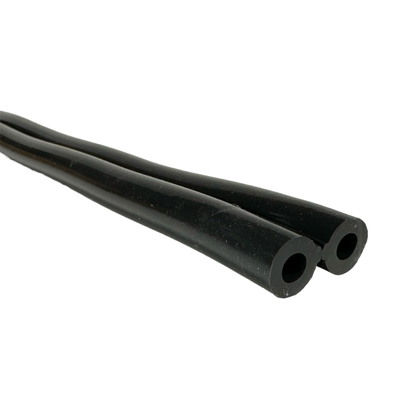 Doppelter Silikonschlauch, "Nero" 7 x 14 mm, schwarz, 25 m Rolle