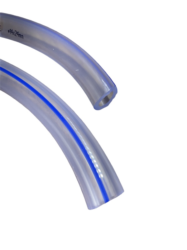 PVC Milchschlauch, 14 x 23mm, blauer Streifen