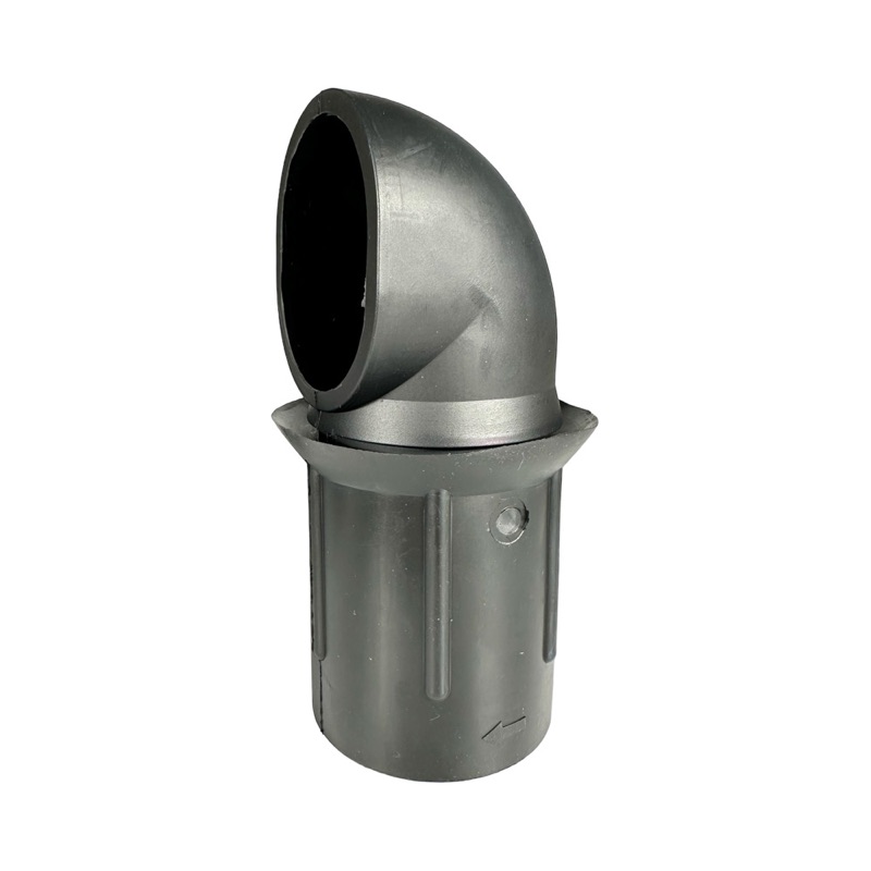 Einlaufbogen für Milchpokal, Rohr Ø 63 mm, Loch im Glas Ø 80 mm
