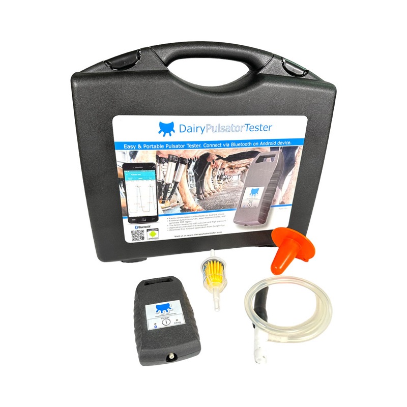 Pulsatortester ,,Dairy", universell einsetzbar, mit Bluetooth Schnittstelle, 8 Sprachen und PDF Report