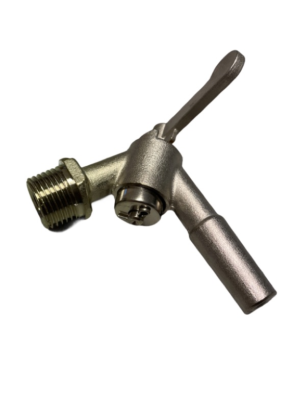Vakuumhahn, winklig, für ½" Bohrung, vernickelt, Anschluss Ø 14mm