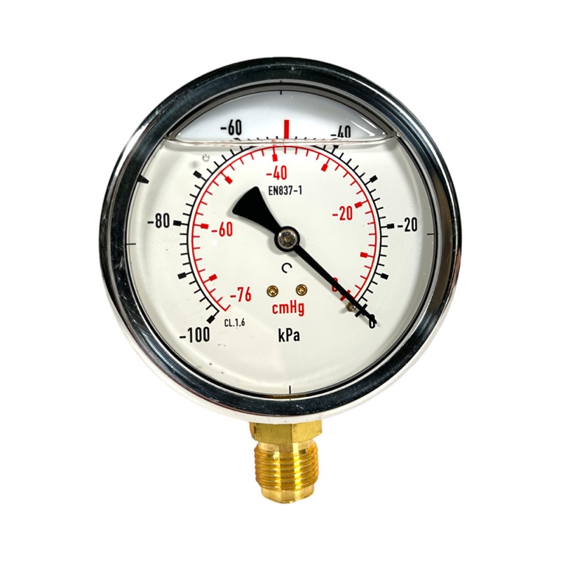 Vakuummeter, Ø 100 mm, 1/2" Anschluss, Edelstahlgehäuse
