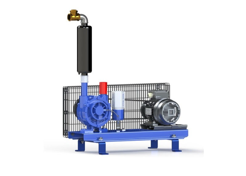 Vakuumpumpe GPV 1000 auf Konsole komplett, 900 Liter/min, 2,2 KW / 3 PS , inkl. Schalldämpfer und Öler