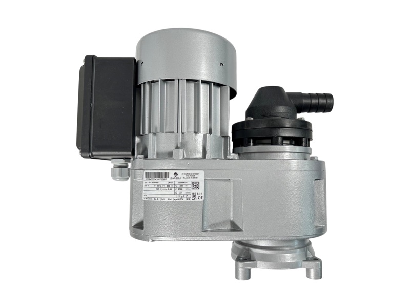 Rührwerksmotor R1C250PP5B, 230 V , 50 Hz , 23 U/Min. , mit Wasserkupplung , Hohlwelle Innen- Ø 27,5 mm , Außen- Ø 35 mm , Länge 137 mm, 4 x Mitnehmerzapfen am Wellenende