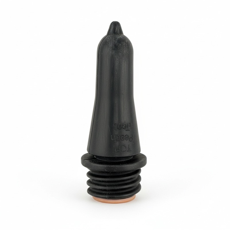 Tränkenuckel mit Einschraubgewinde, "Peach Teat", schwarz
