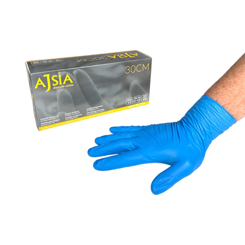 Nitril BM Melkerhandschuhe, blau, puderfrei, langes Modell, Gr. XL, 100 Stück