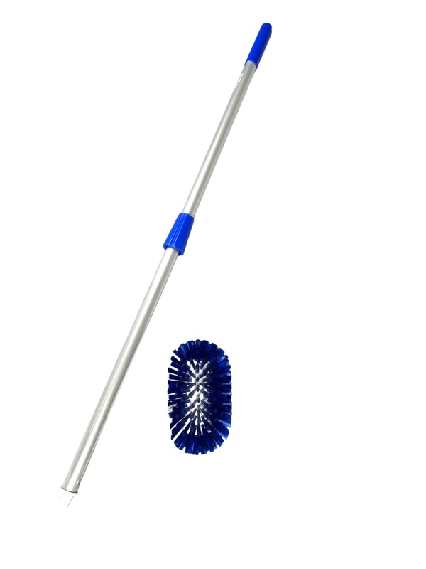 Hoftankbürste blau mit Alustiel, 100 cm