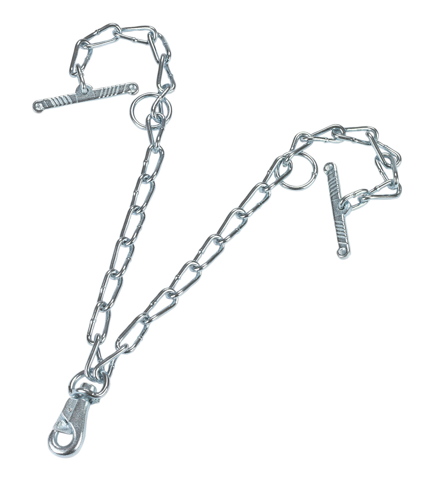 Kettenteil doppelt, mit Karabiner u. Knebel, 6mm