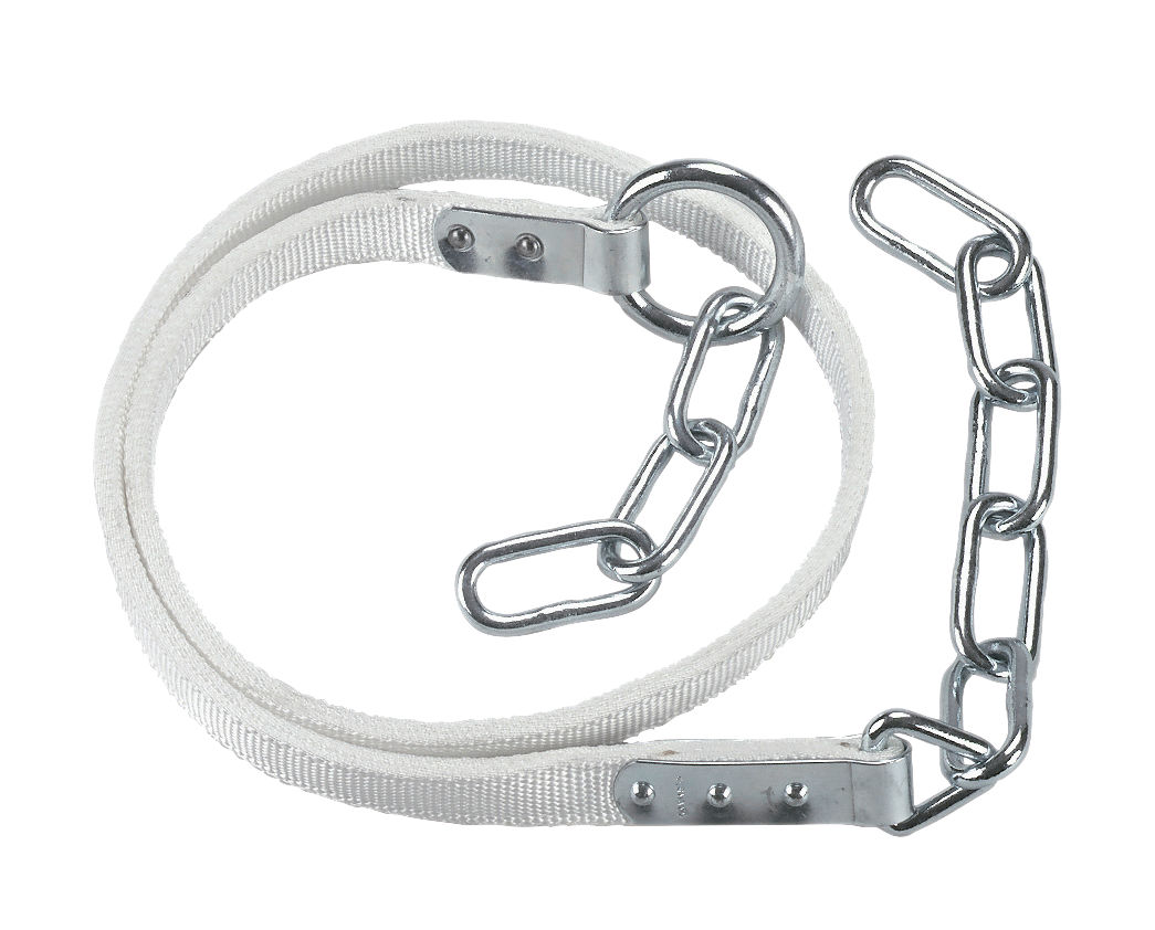 Rinderanbindung 190cm, doppelt m. Metallkausche, Ring am Band