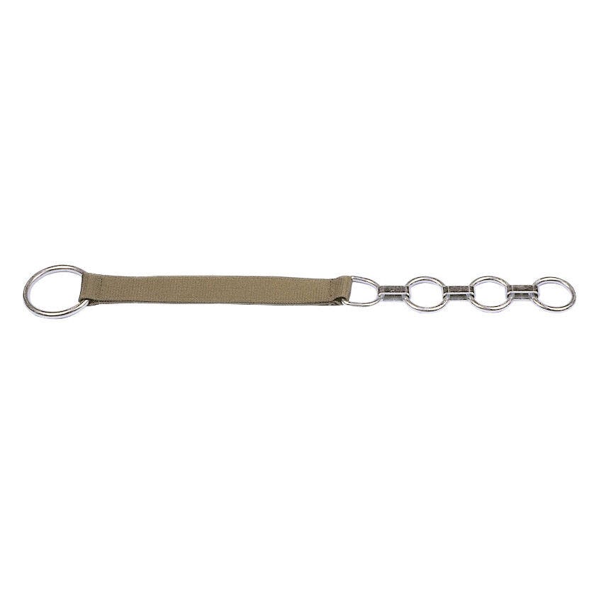 Flachglieder-Halsband m.Gurt oben 1 Ring, unten 3 Ringe
