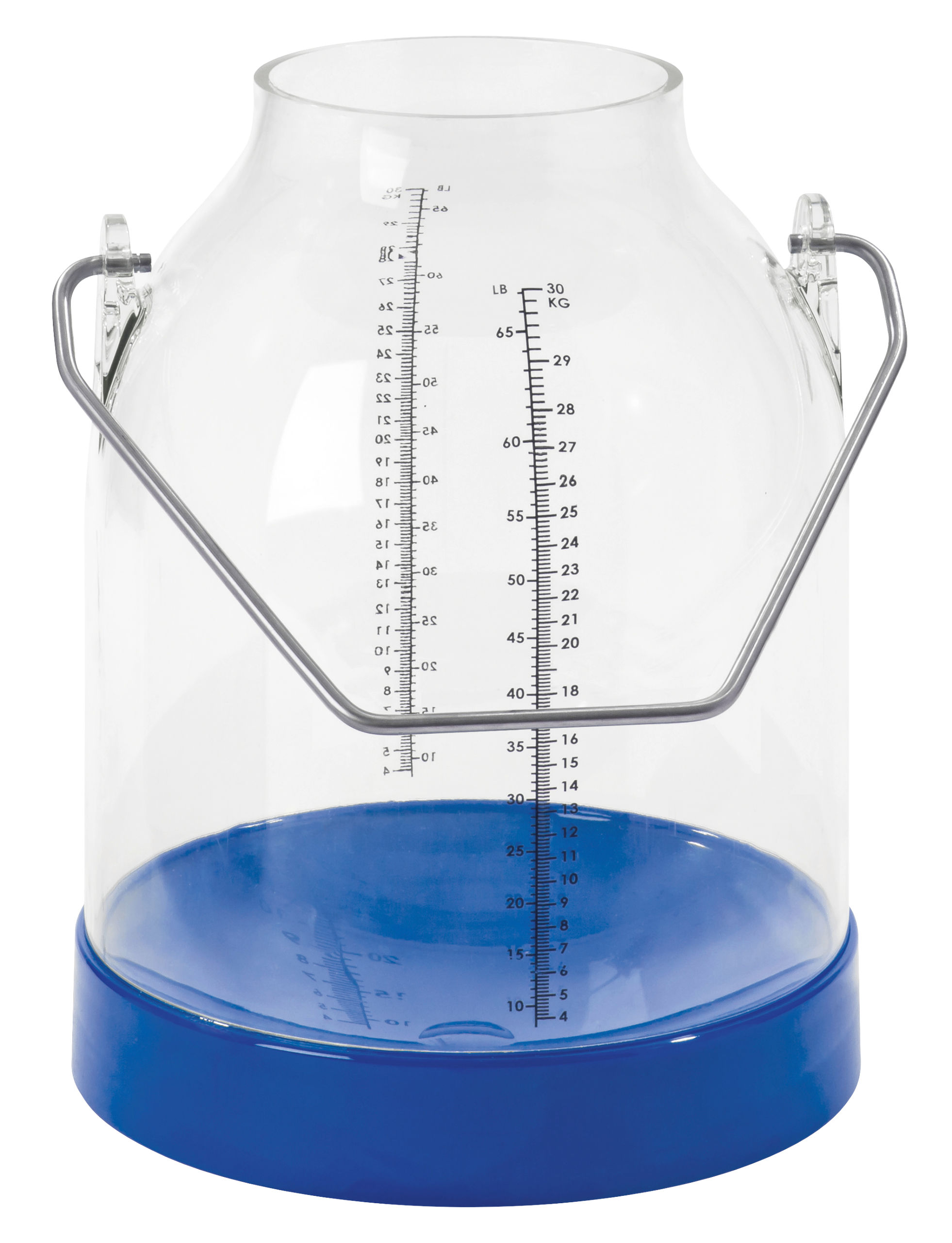 Melkeimer 30 Liter mit Skala blau, Bügelhöhe 143