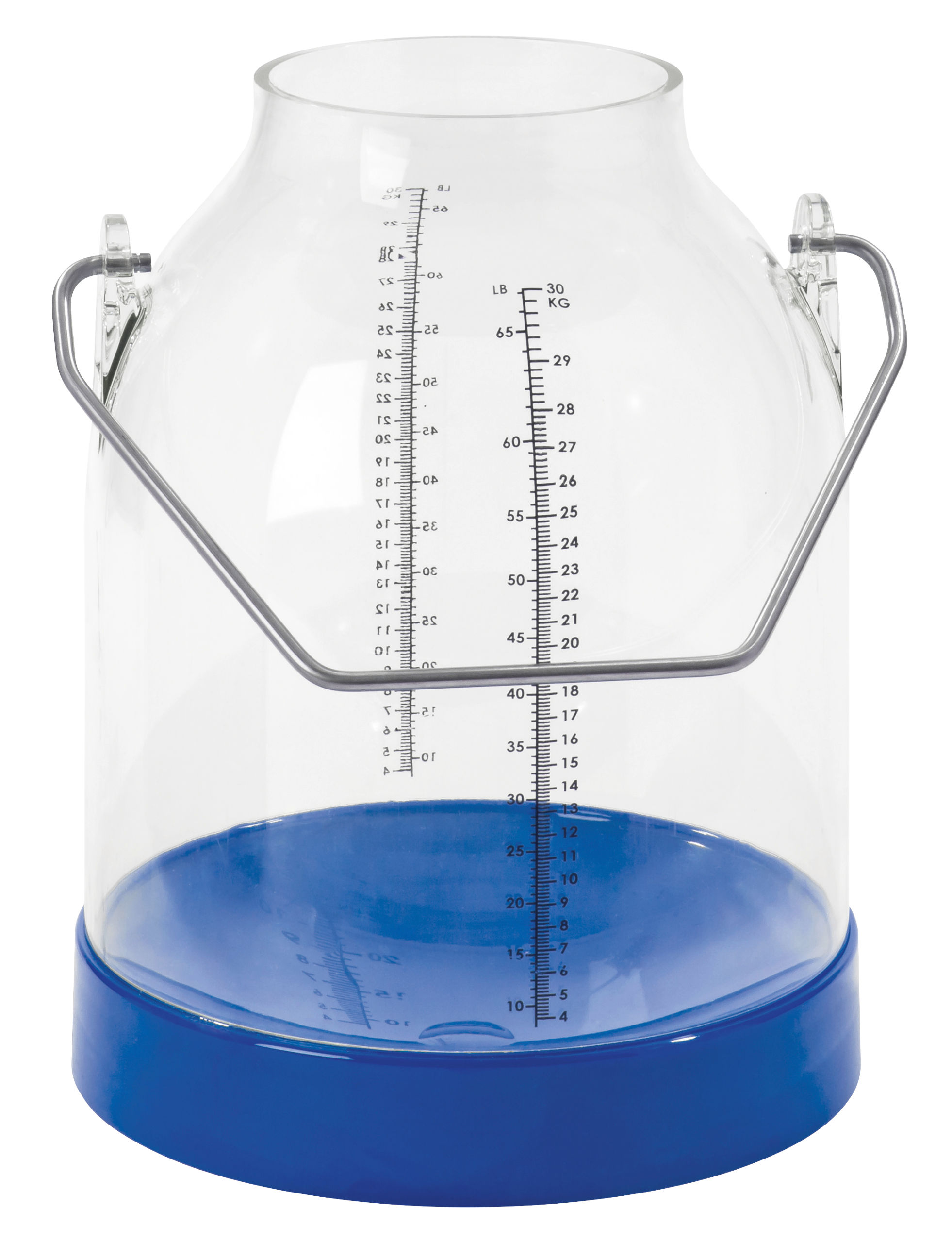 Melkeimer 30 Liter mit Skala blau, Bügelhöhe 117
