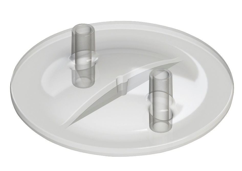 Melkeimerdeckel flach 16x20mm transparent, 2 Stutzen
