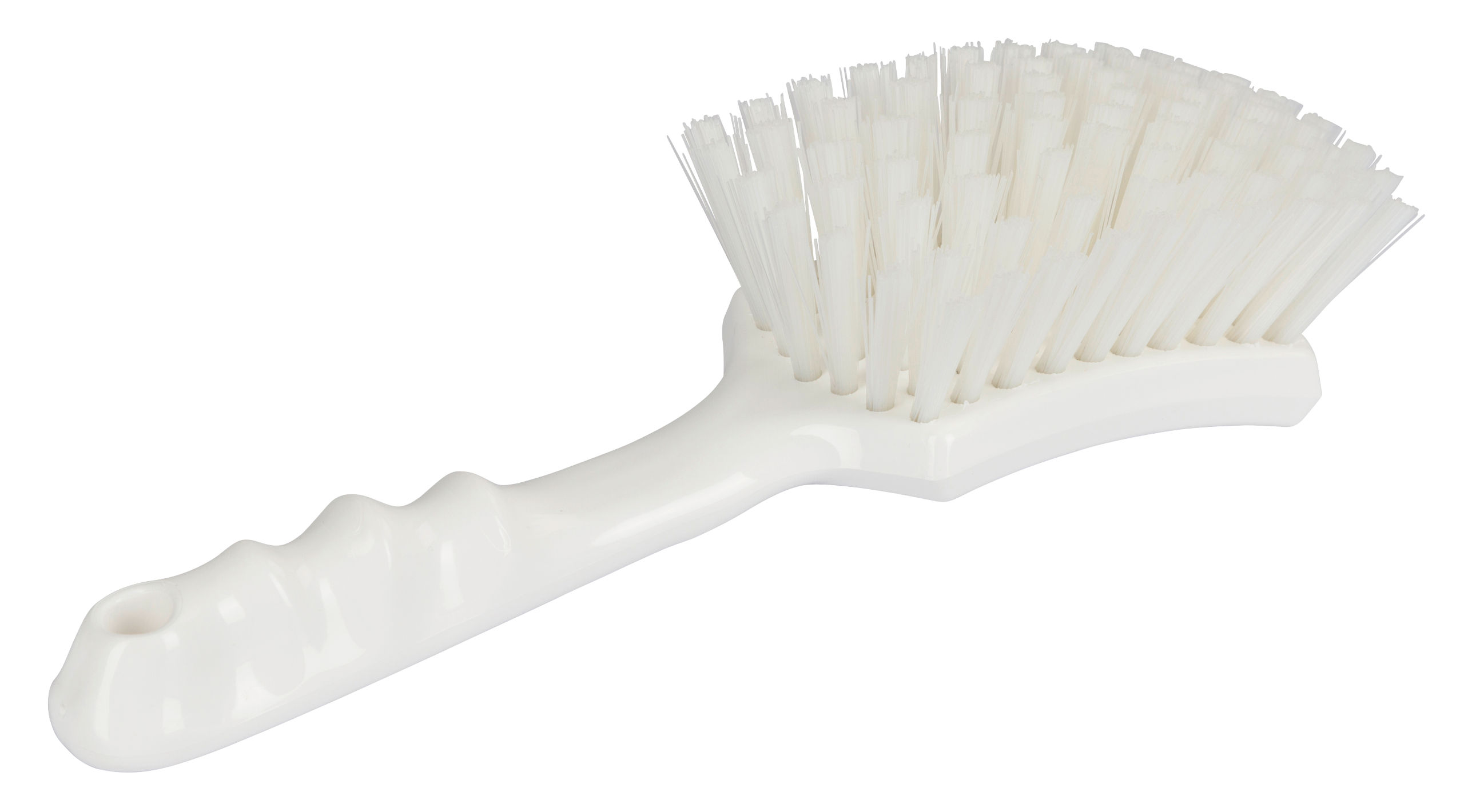 Stielbürste PP, kurzer Griff Besatz PBT weiß 14cm