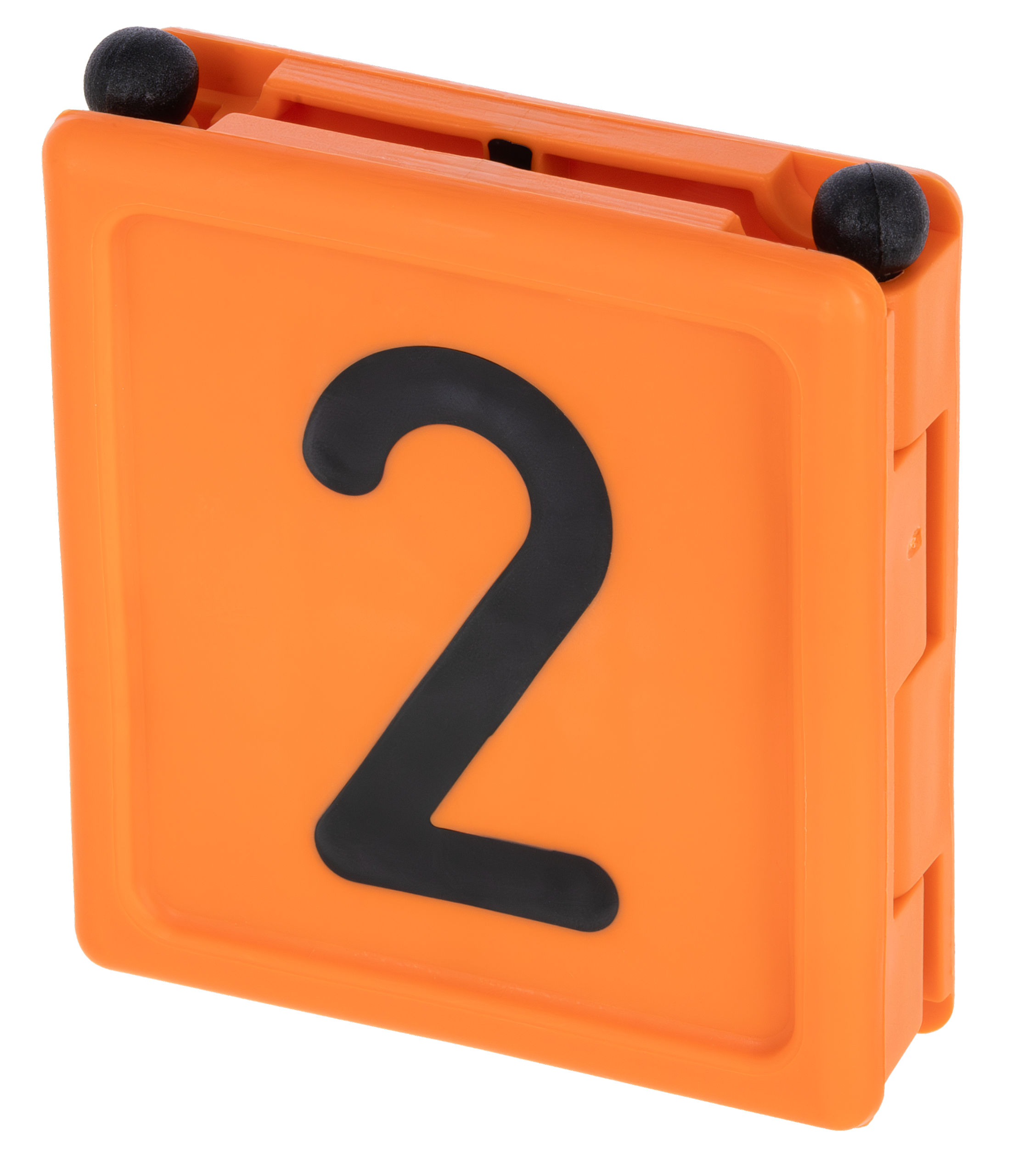 Halsbandnummer Duo, 1-stellig, Nr. 2 klappbar, orange, 6 Stück im Pack