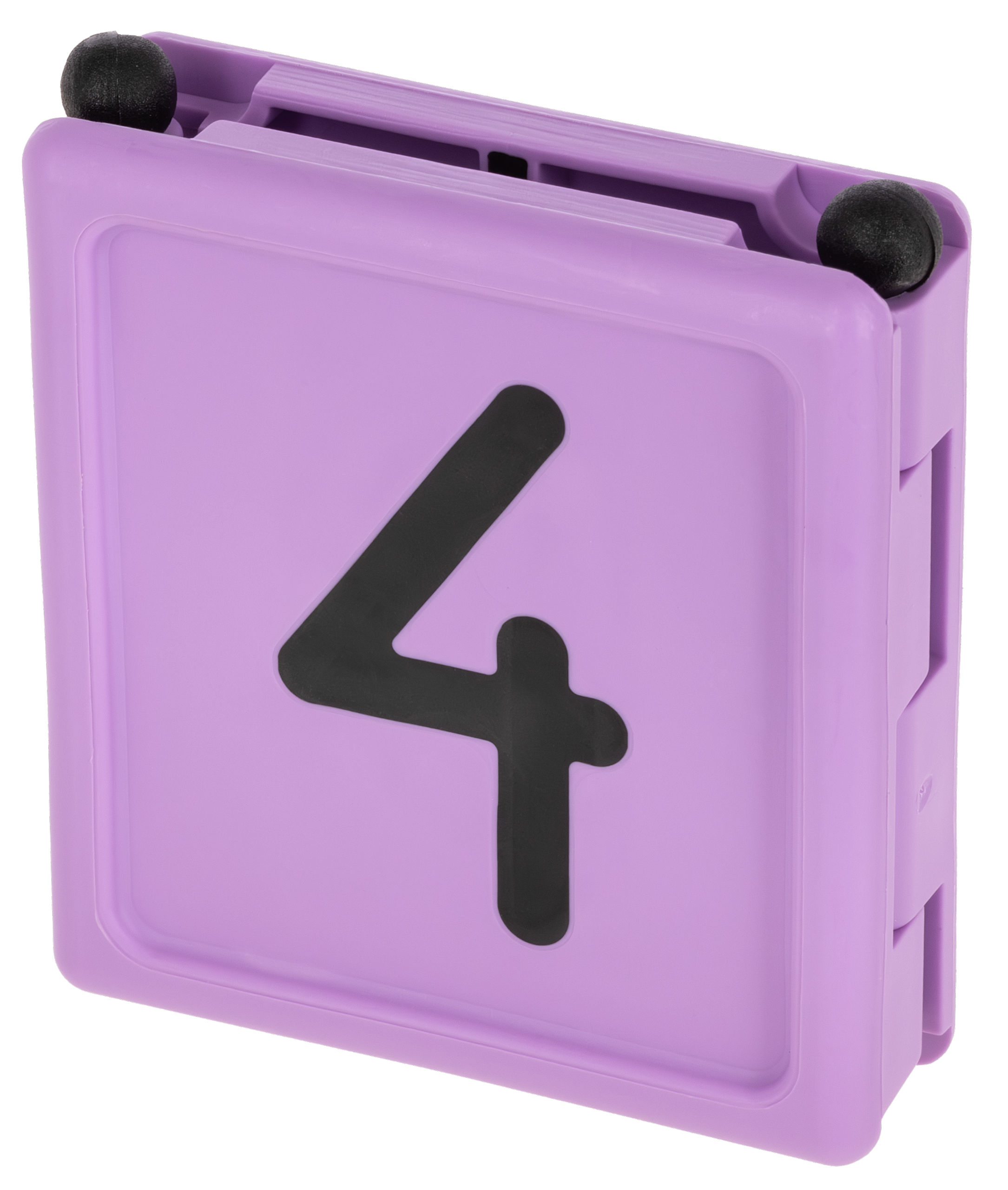 Halsbandnummer Duo, 1-stellig, Nr. 4 klappbar, violett, 6 Stück im Pack