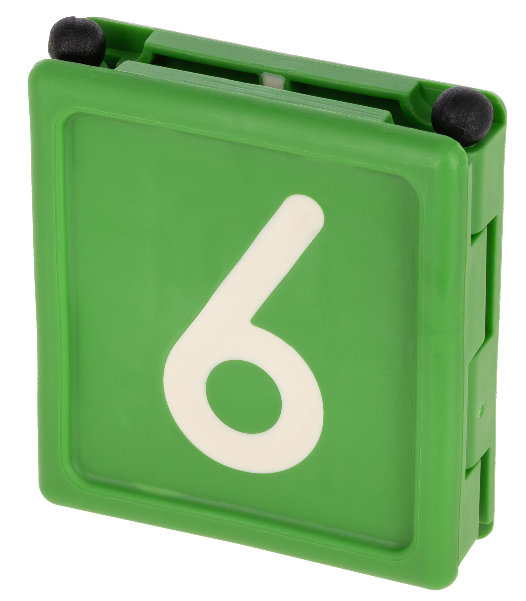 Halsbandnummer Duo, 1-stellig, Nr. 6 klappbar, grün, 6 Stück im Pack