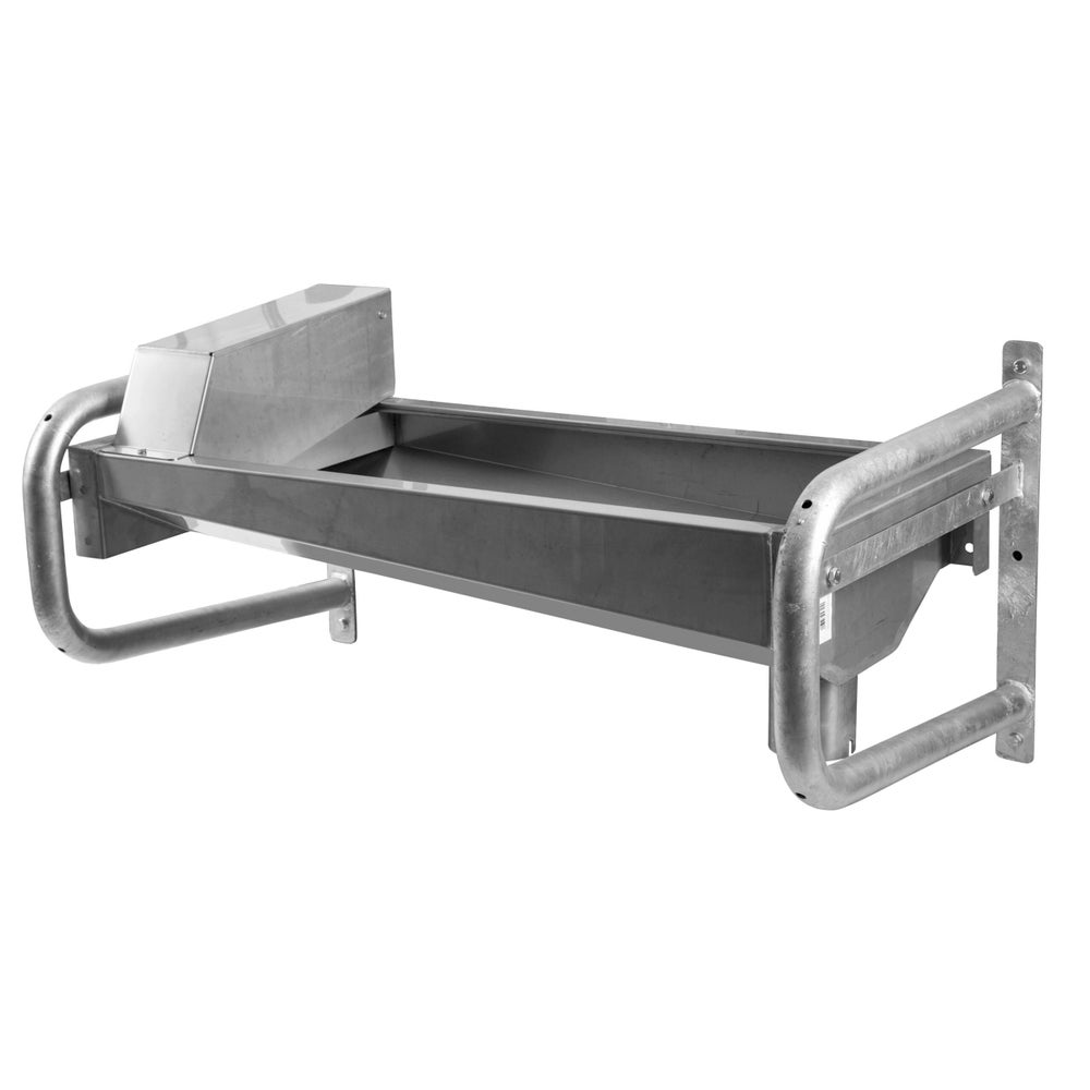 Schnellablauftrog Edelstahl 100cm mit Wandkonsole