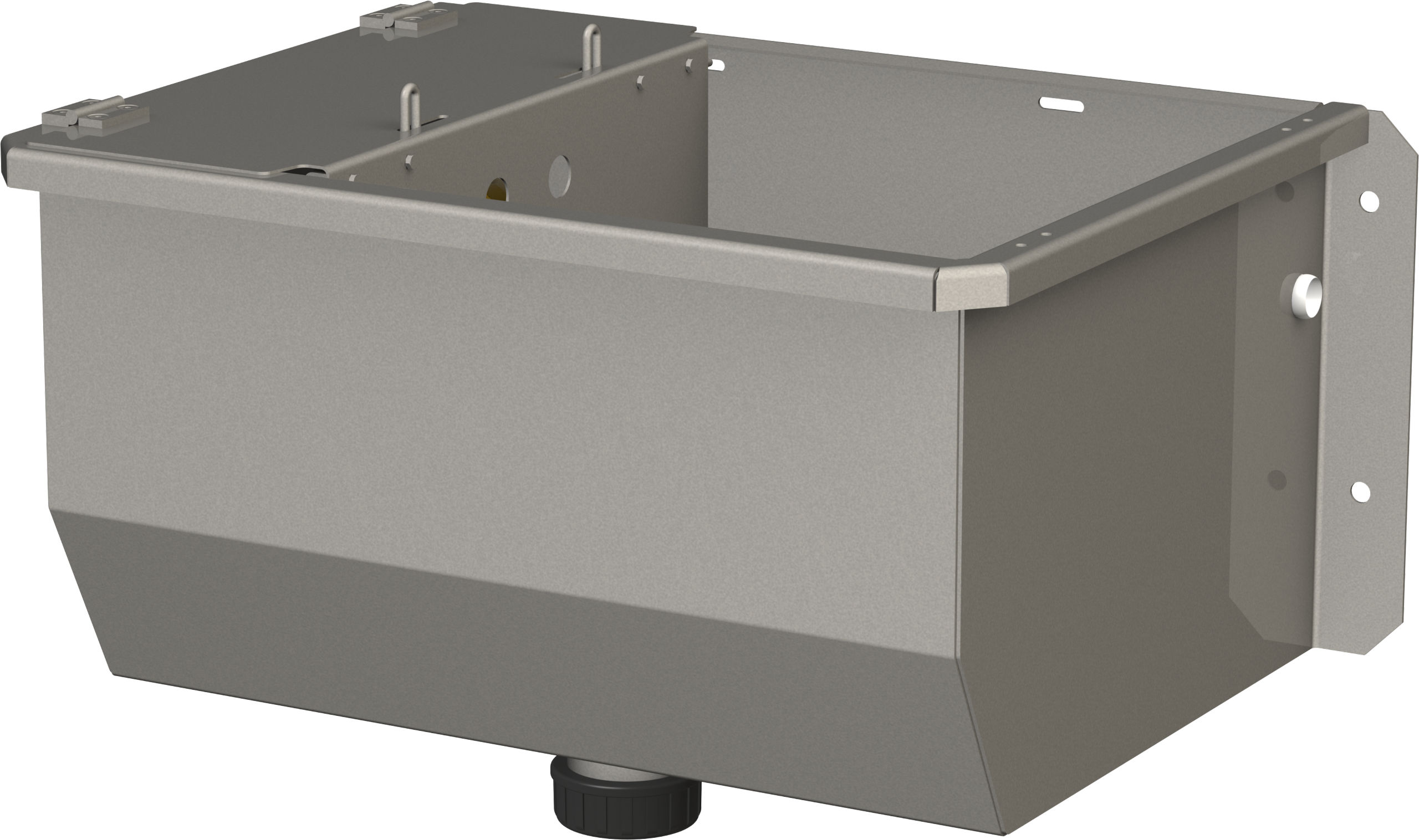 Edelstahl Trogtränke, 35L Ablauf 2", mit Heizung 100W