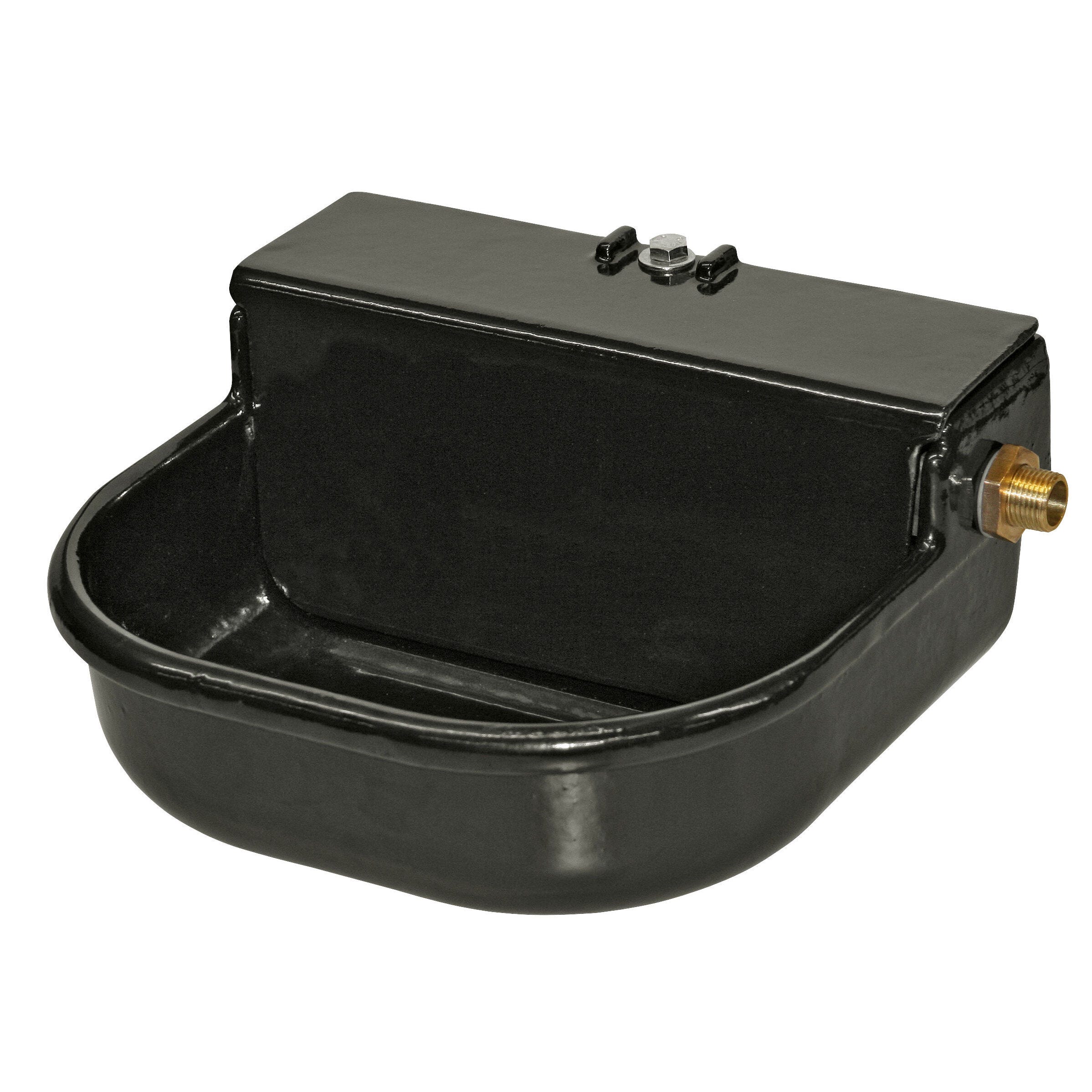 Schwimmertränke, 3-Liter, emailliert,schwarz m. Ablaufst