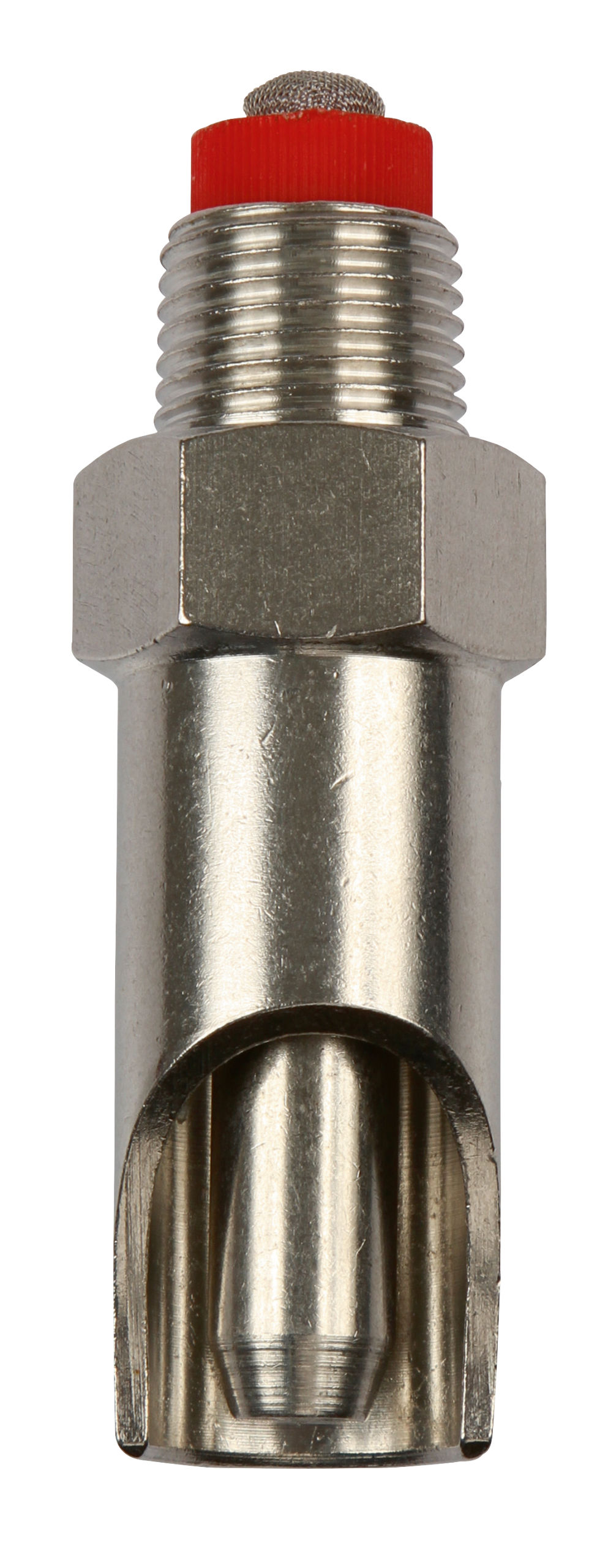 Beißnippel Edelstahl 3/4" 91 mm, mit 1/2" Anschluß, Ø Stift 12 mm