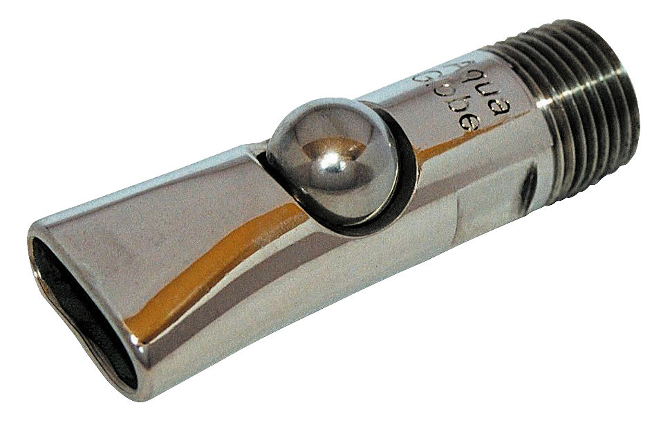 Kugelbeissnippel, Schwein/Kalb Edelst., 1/2", Hochdr., verp.