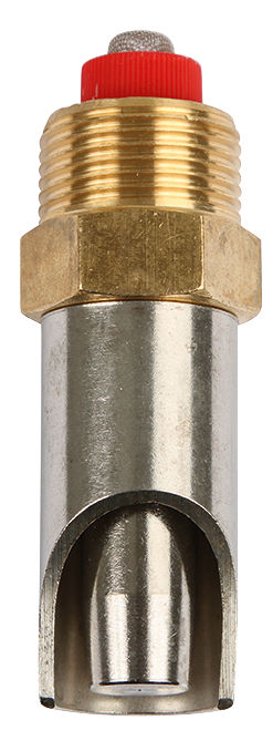 Beißnippel Messing/ Edelst. 3/4", 87,5 mm mit 3/4" Anschluss, Ø Stift 16 mm