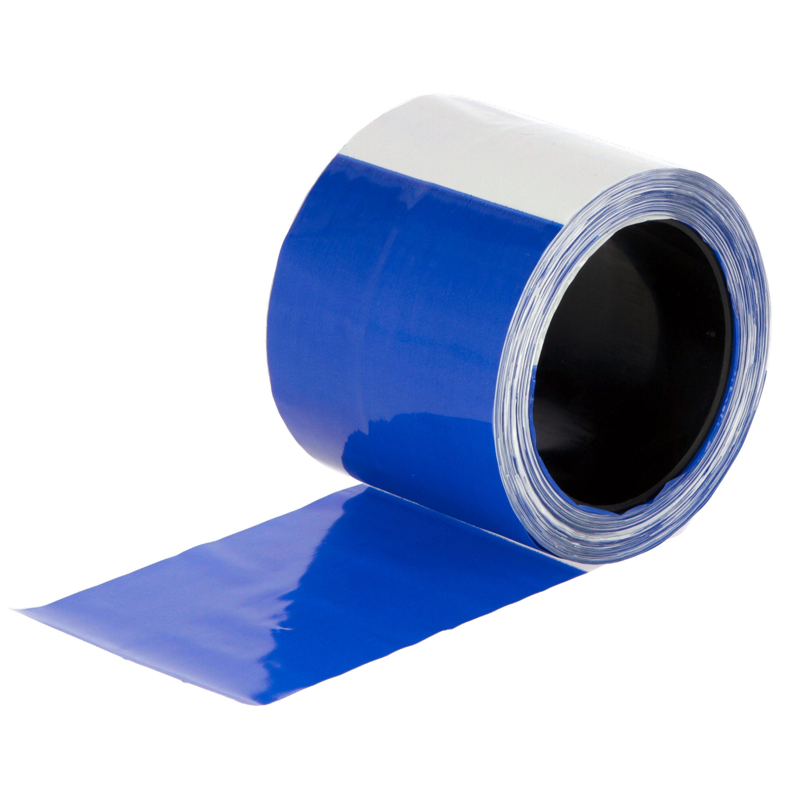 Herdenschutzband blau/weiß, geblockt, 80mm, 100 m Rolle