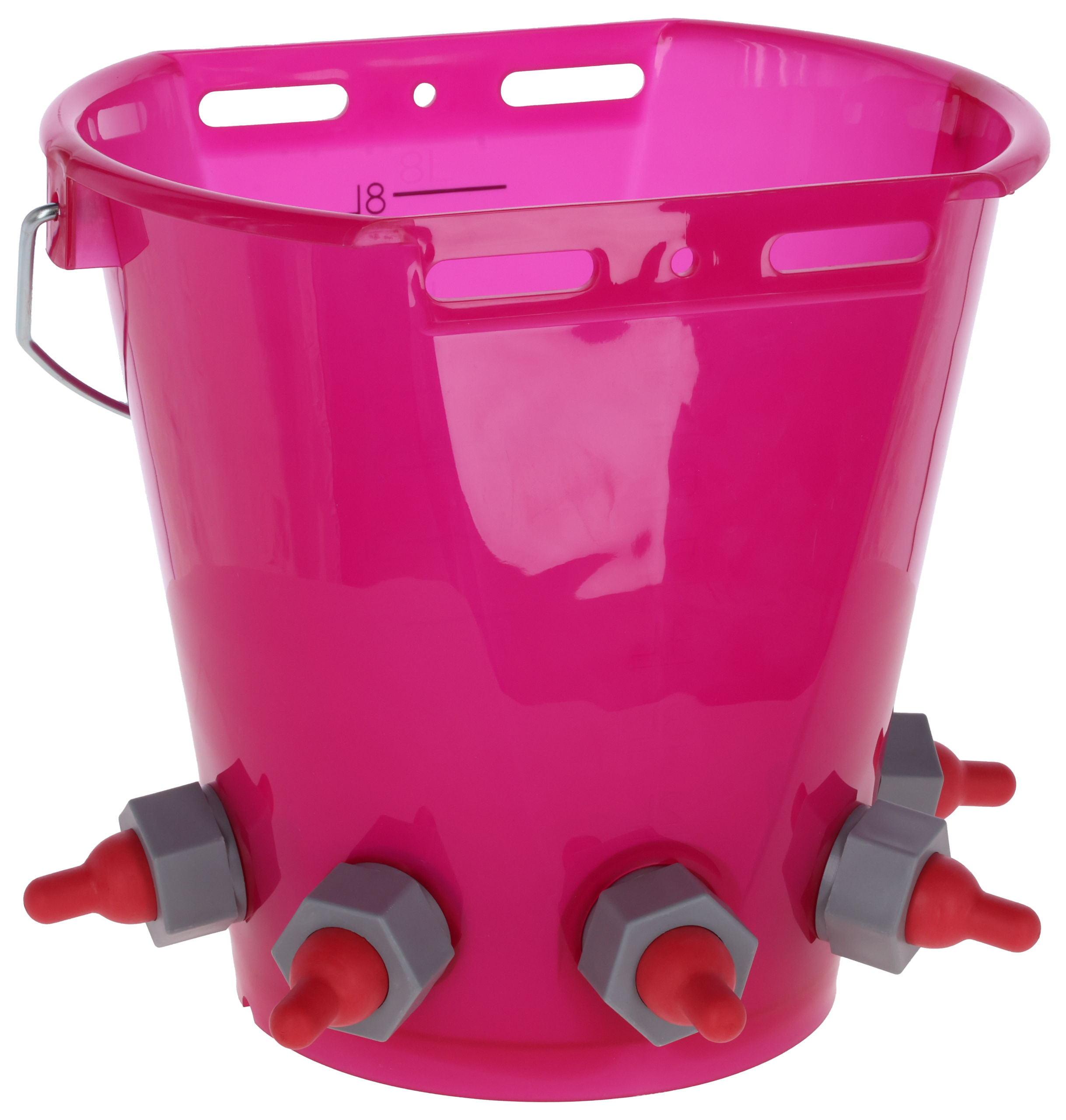 Lammeimer transparent, pink mit 5 kurzen Saugern