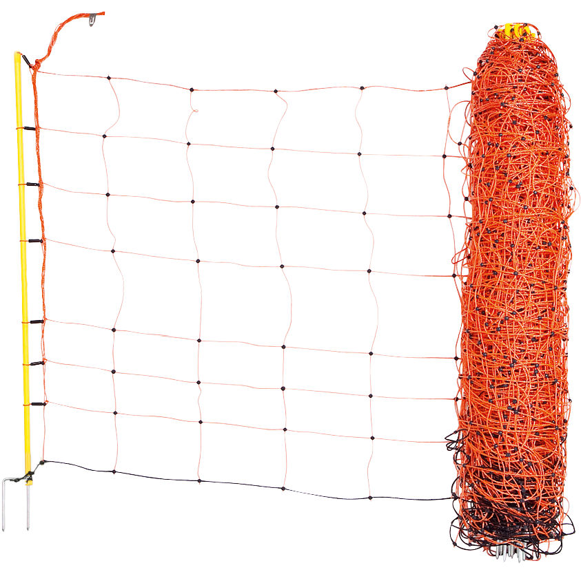 Schafnetz, 50m, orange, Höhe: 108 cm - Doppelspitze