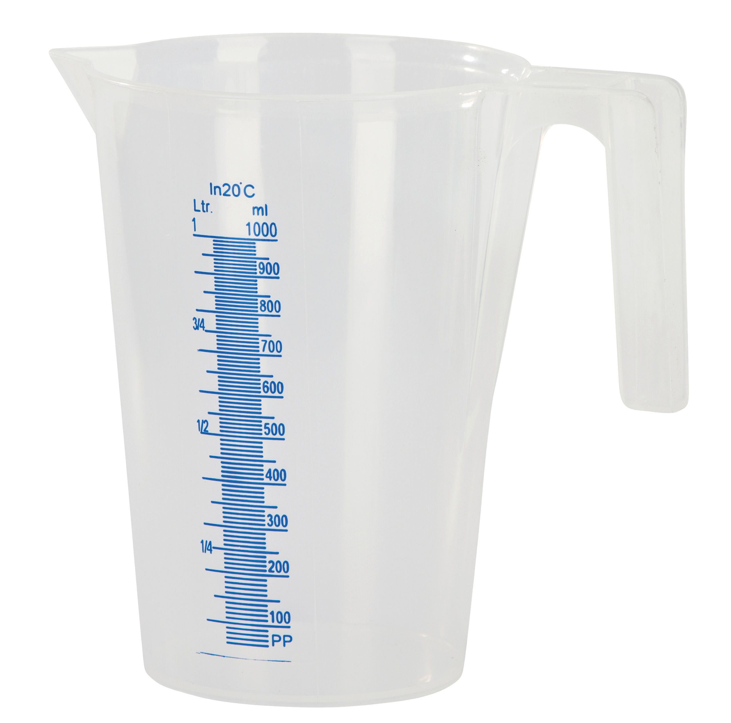 Messbecher 1ltr. Kunststoff mit Skala, stapelbar