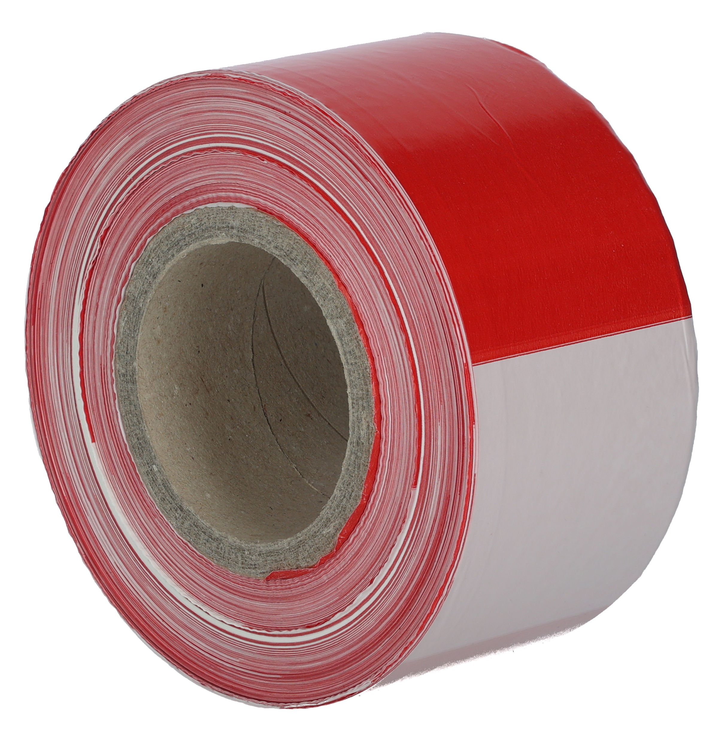 Folien-Absperrband 500m x 80mm rot-weiß geblockt, Abrollbox