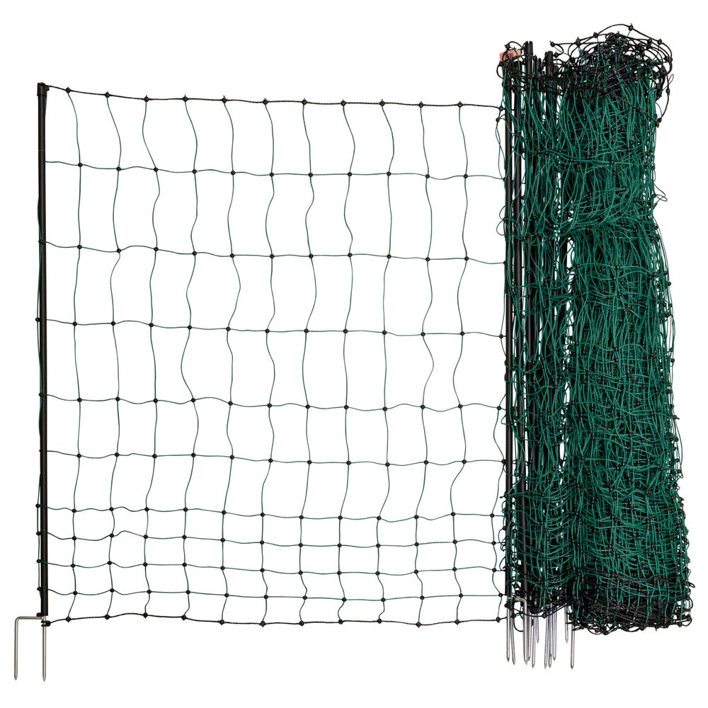 Geflügelnetz 50 mtr., 106 cm Doppelspitze, grün, ohne Strom