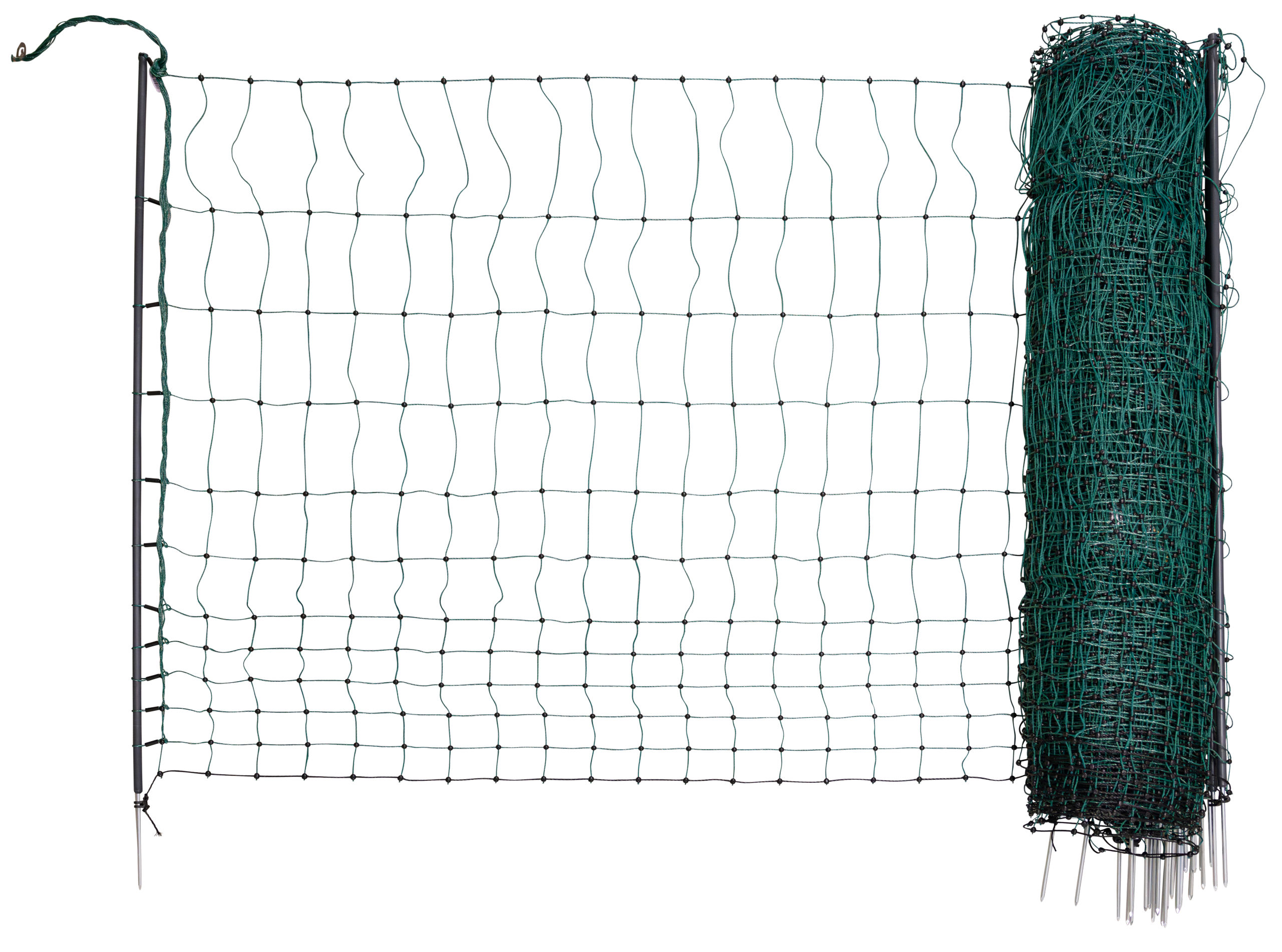 Geflügelnetz Premium, grün,50m 122cm, Einzelspitze, elektrif.