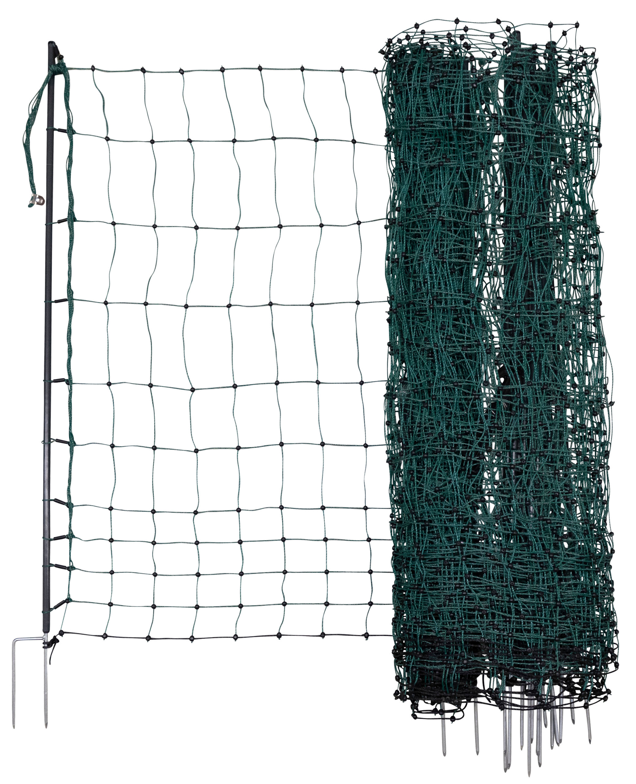 Geflügelnetz Premium, grün,50m 106cm, Doppelspitze, elektrif.