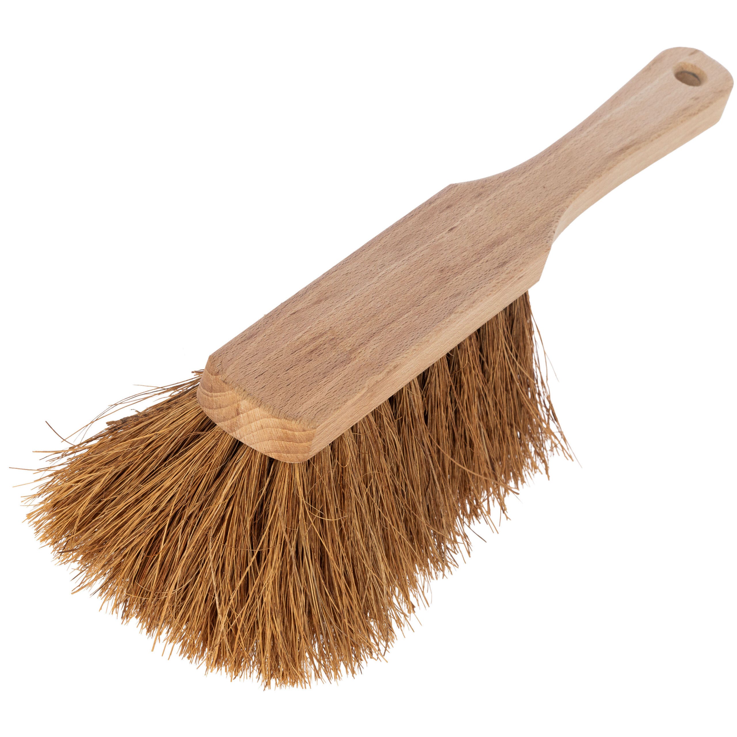 Handfeger Kokos, flacher Holz- griff mit Loch