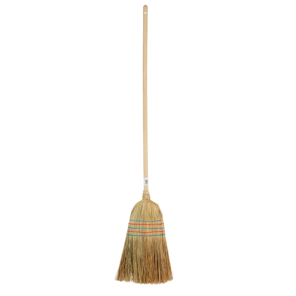 Reisstrohbesen 5-Naht mit lackiertem Stiel, 135cm