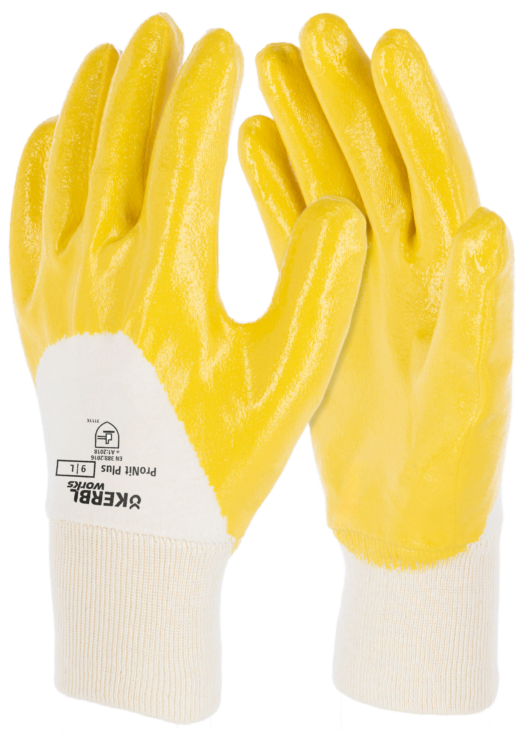 Handschuh ProNit Plus, 9/L gelb/weiß, Spezial, SB-Ware