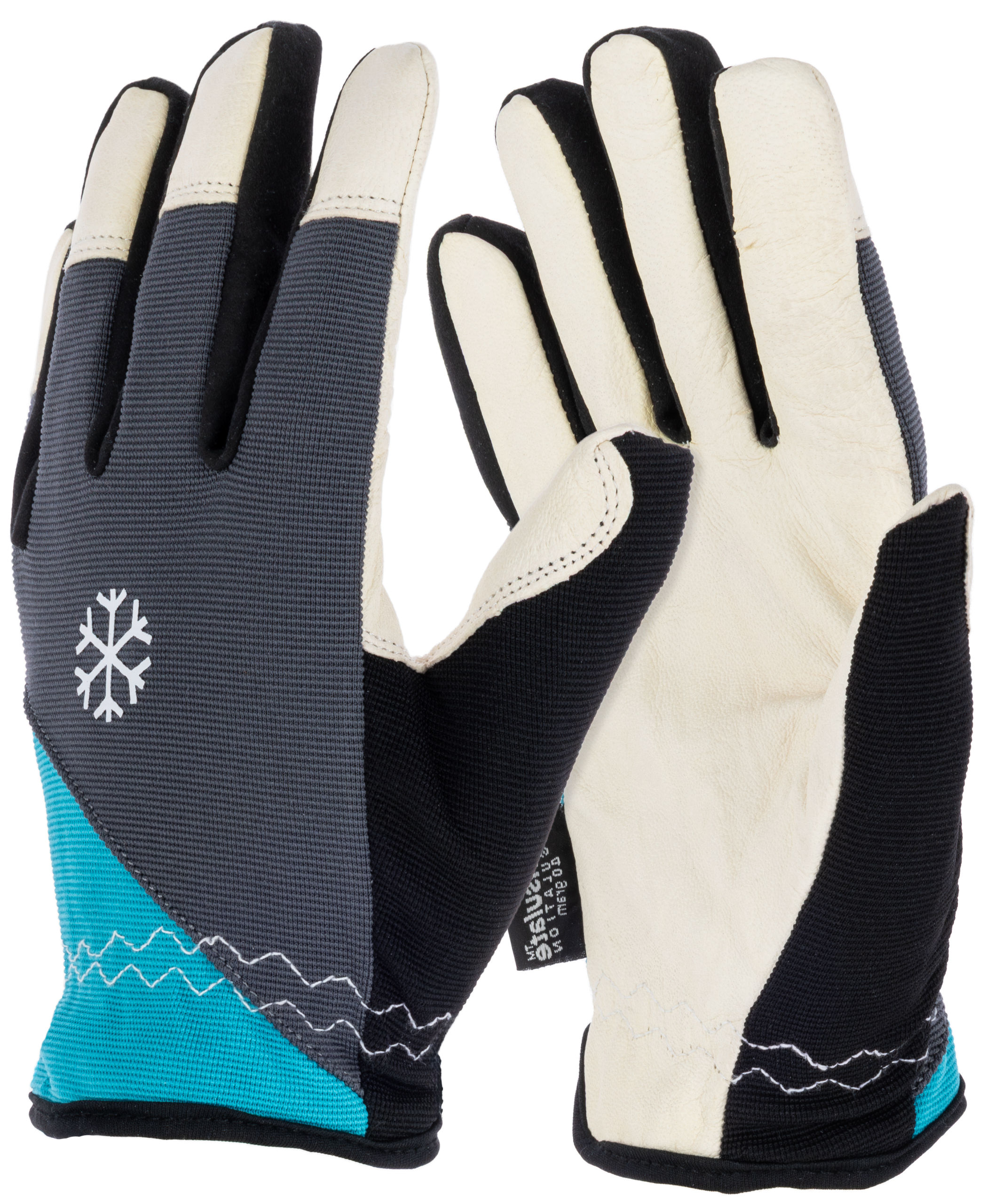 Handschuh Polartex II, 12/XXXL blau/grau, Winter, Leder, SB-Ware