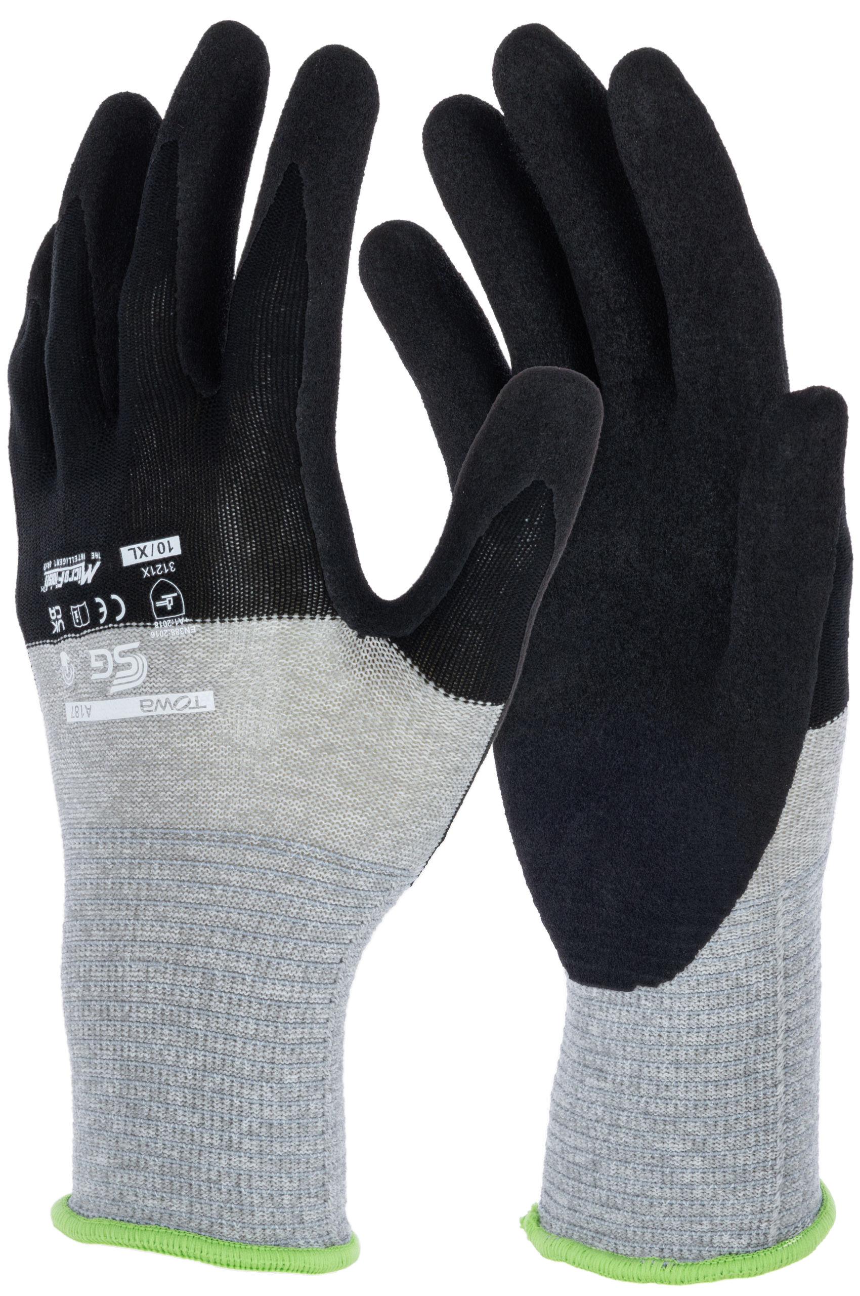 Handschuh SG A187, 11/XXL grau/schwarz, Arbeit, SB-Ware