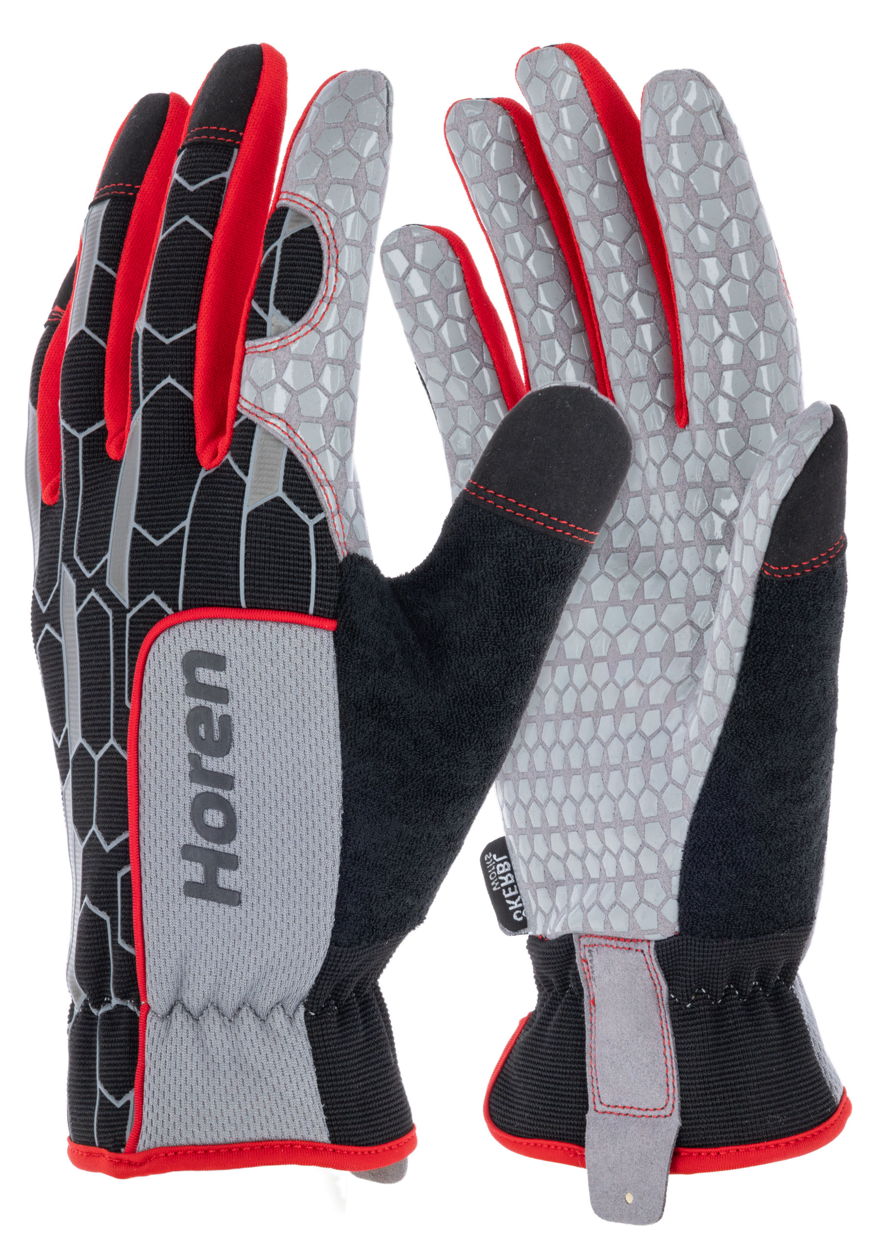 Handschuh Horen, 9/L schwarz/rot, Arbeit, SB-Ware
