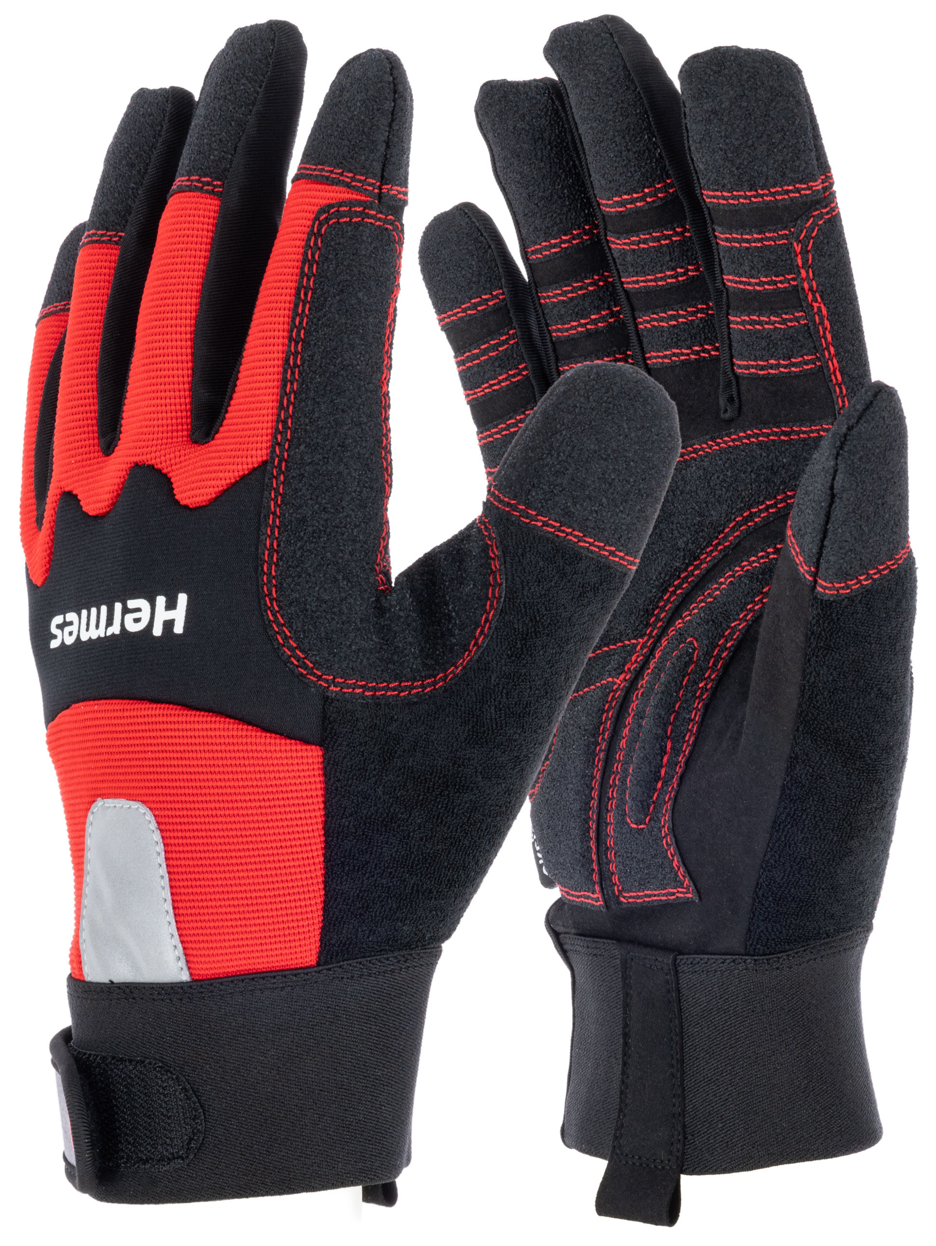 Handschuh Hermes, 12/XXXL schwarz/rot, Arbeit, SB-Ware