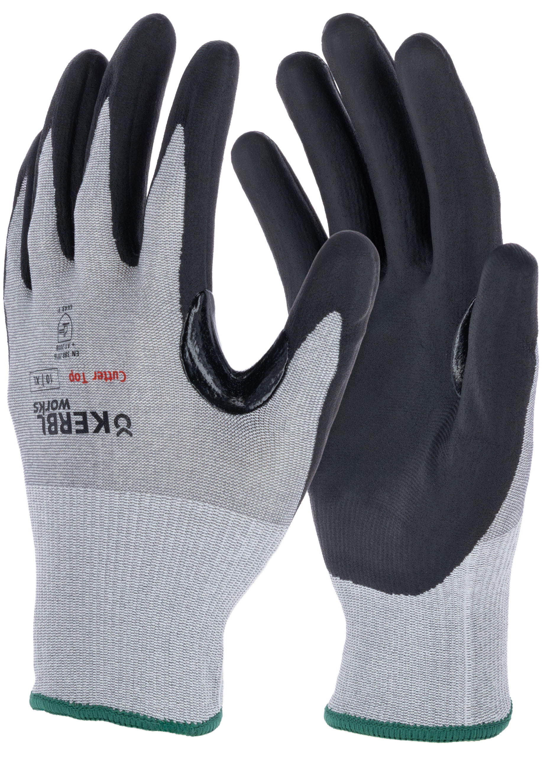 Handschuh Cutter Top, 9/L grau/schwarz, Spezial, SB-Ware
