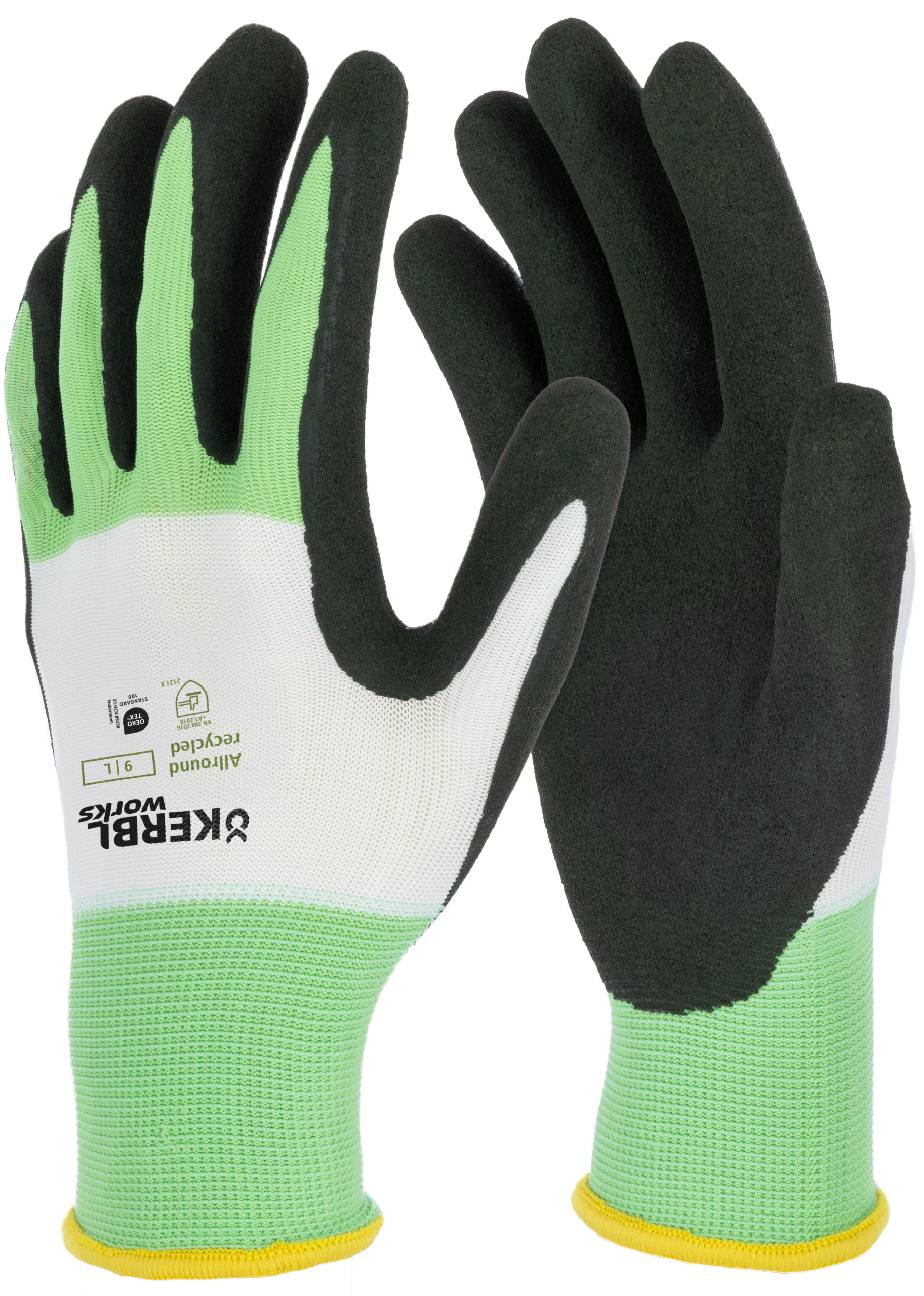 Handschuh Allround recycled, 6/XS grün/weiß, Garten, SB-Ware