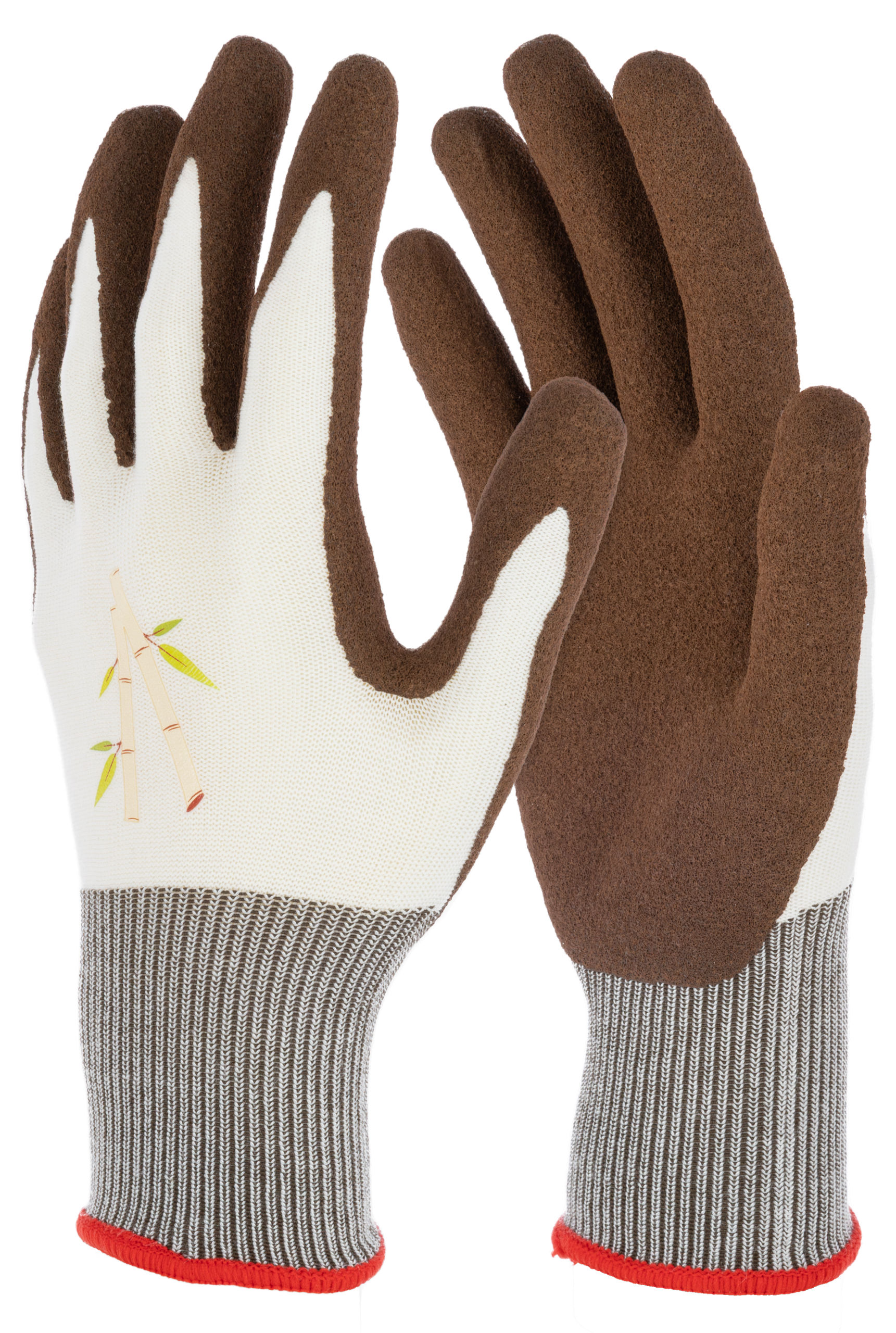 Handschuh Bamboo, 10/XL weiß/braun, Garten, SB-Ware