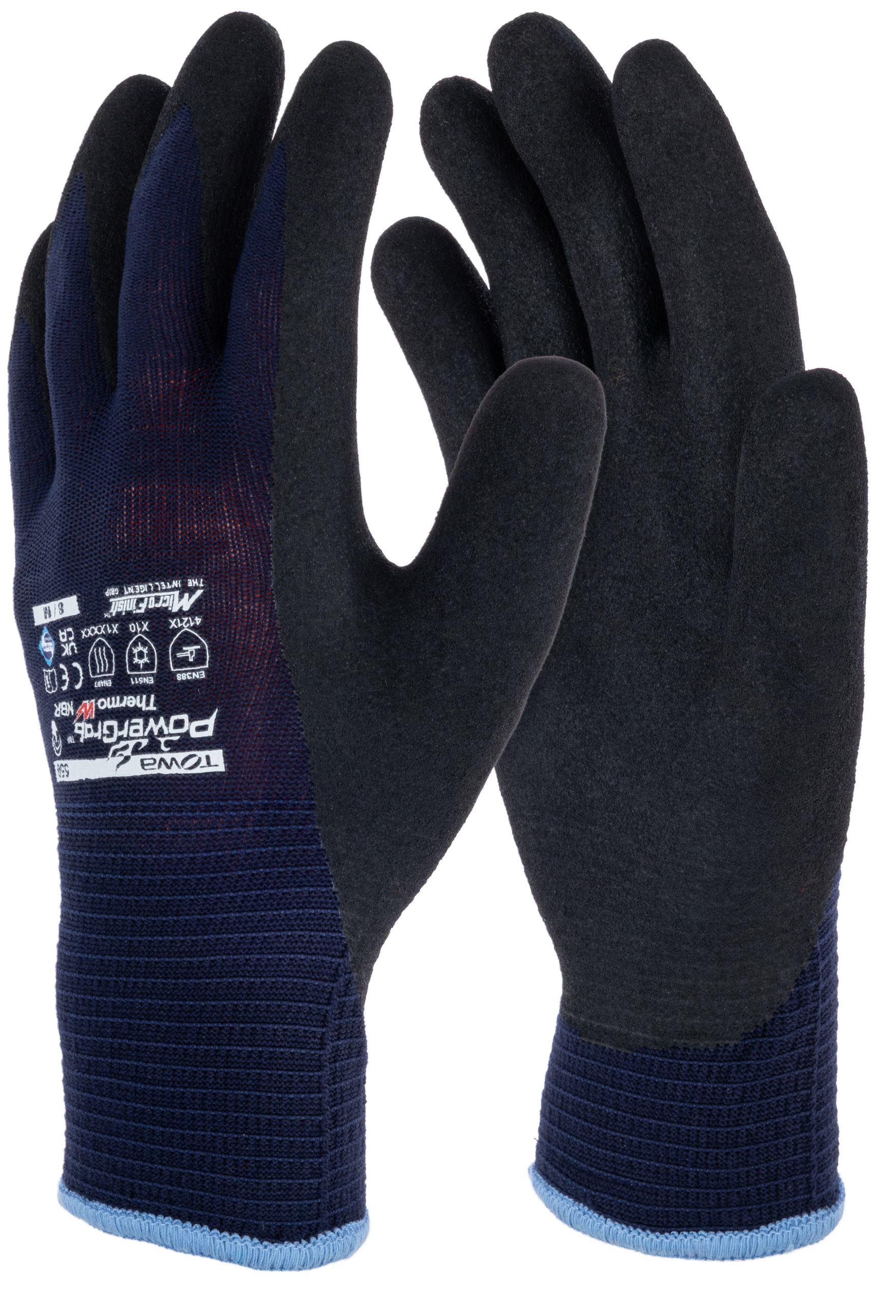 Handschuh PowerGrab Thermo W NBR, 9/L blau/schwarz, Winter, SB-Ware
