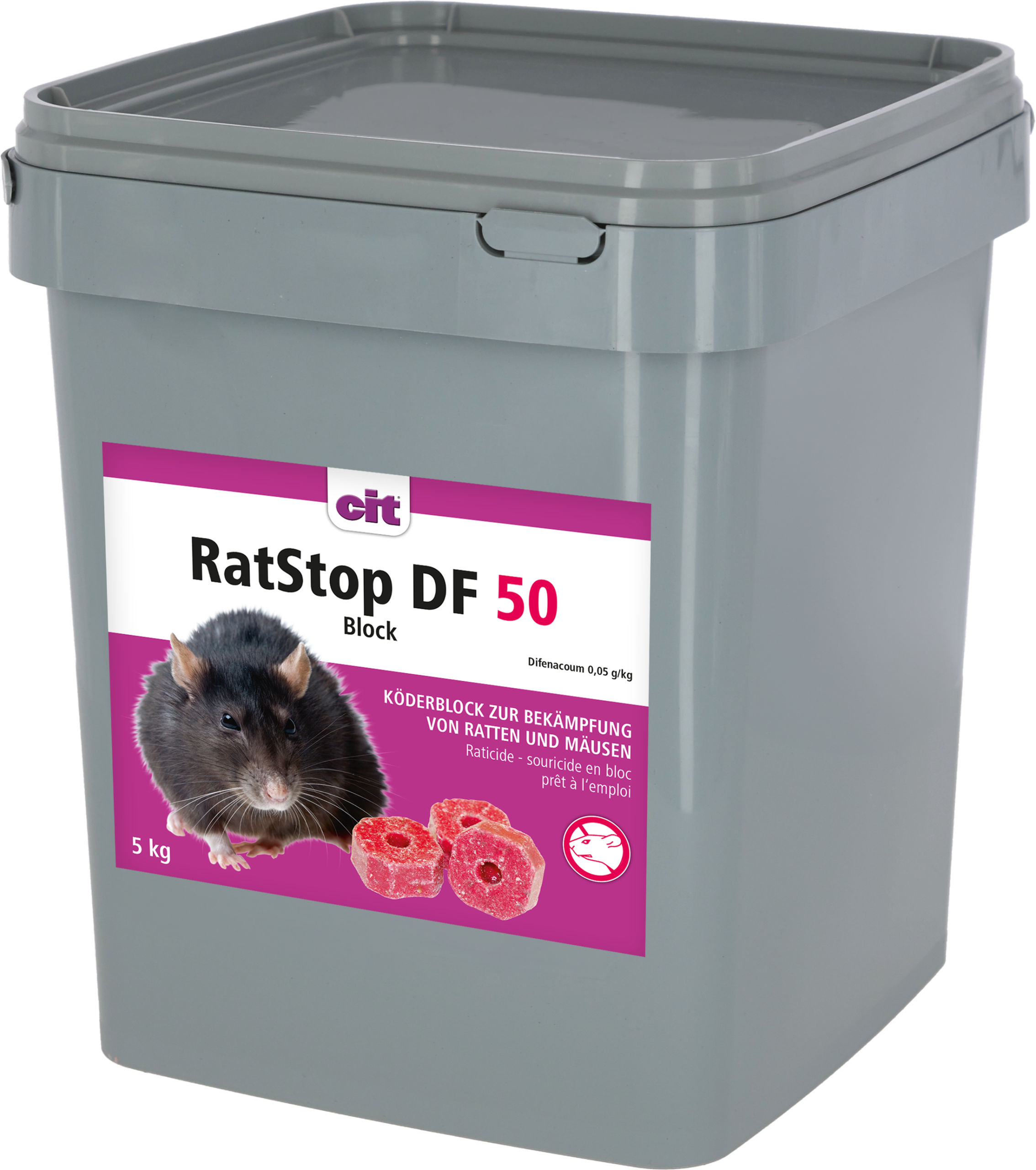 RatStop DF Block 50, 5kg 20gr-Blöcke, Difenacoum