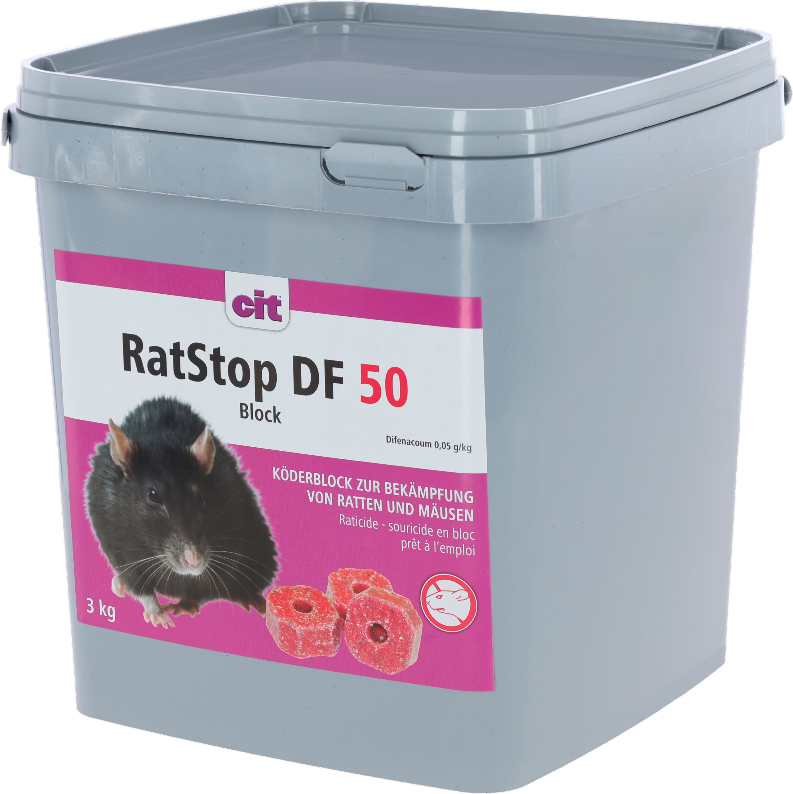 RatStop DF 50 Block, 3000g 20g-Blöcke, Difenacoum